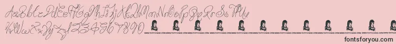 TrulyYours Font – Black Fonts on Pink Background