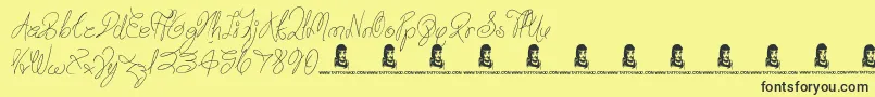 TrulyYours Font – Black Fonts on Yellow Background