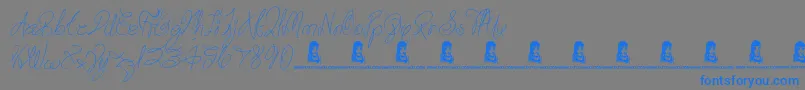 TrulyYours Font – Blue Fonts on Gray Background