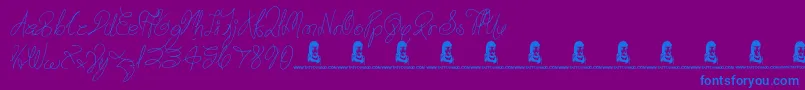 TrulyYours Font – Blue Fonts on Purple Background