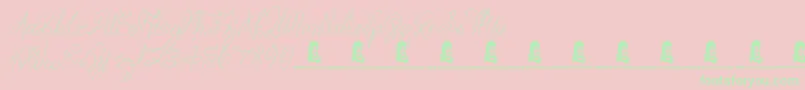 TrulyYours Font – Green Fonts on Pink Background