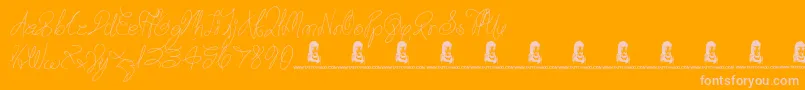 Fonte TrulyYours – fontes rosa em um fundo laranja
