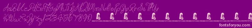 TrulyYours Font – Pink Fonts on Purple Background