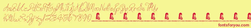 TrulyYours Font – Red Fonts on Yellow Background