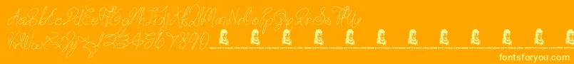 TrulyYours Font – Yellow Fonts on Orange Background