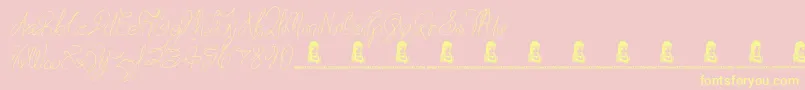 TrulyYours Font – Yellow Fonts on Pink Background