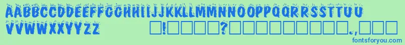 FirebugcapssskRegular Font – Blue Fonts on Green Background