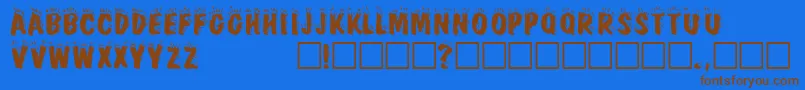 FirebugcapssskRegular Font – Brown Fonts on Blue Background