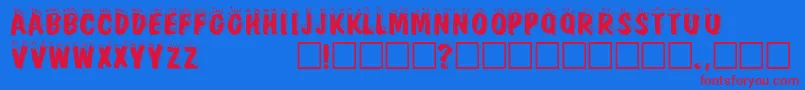 FirebugcapssskRegular Font – Red Fonts on Blue Background