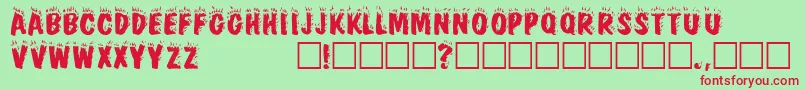 FirebugcapssskRegular Font – Red Fonts on Green Background