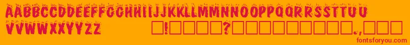 FirebugcapssskRegular Font – Red Fonts on Orange Background