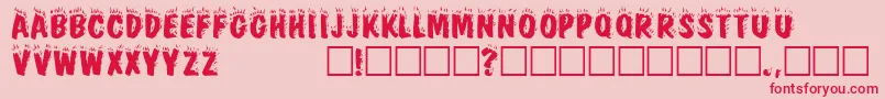 FirebugcapssskRegular Font – Red Fonts on Pink Background