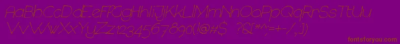 ChavenirItalic Font – Brown Fonts on Purple Background