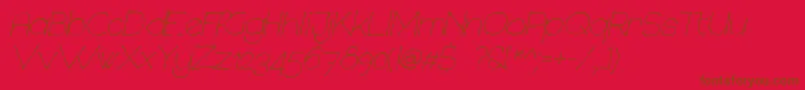 フォントChavenirItalic – 赤い背景に茶色の文字