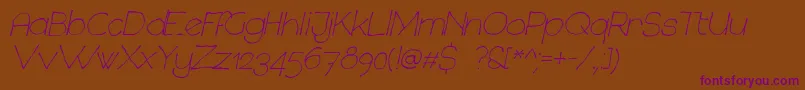 ChavenirItalic-Schriftart – Violette Schriften auf braunem Hintergrund