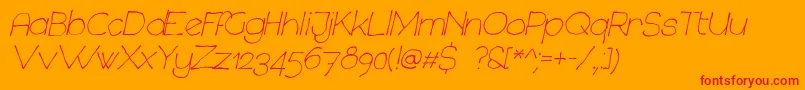 ChavenirItalic-Schriftart – Rote Schriften auf orangefarbenem Hintergrund