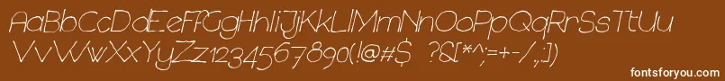 Weitere Informationen zur ChavenirItalic-Schriftart ChavenirItalic-Schriftart – Weiße Schriften auf braunem Hintergrund