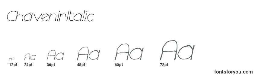 ChavenirItalic Font Sizes