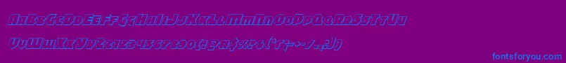 Blitzstrike3Dital-Schriftart – Blaue Schriften auf violettem Hintergrund