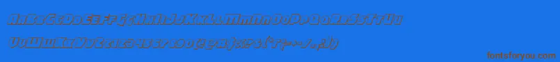 Blitzstrike3Dital Font – Brown Fonts on Blue Background