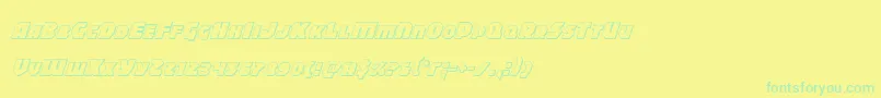 Blitzstrike3Dital-Schriftart – Grüne Schriften auf gelbem Hintergrund