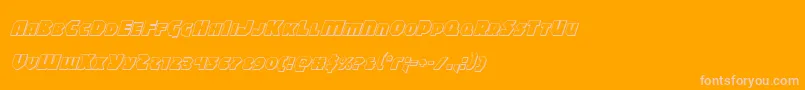 Blitzstrike3Dital-Schriftart – Rosa Schriften auf orangefarbenem Hintergrund