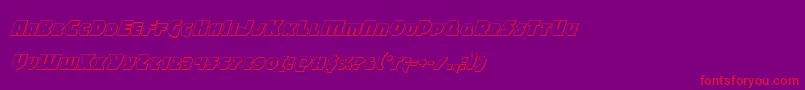 Blitzstrike3Dital-Schriftart – Rote Schriften auf violettem Hintergrund