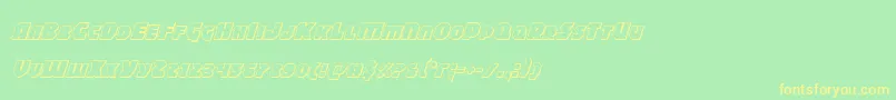 Blitzstrike3Dital Font – Yellow Fonts on Green Background