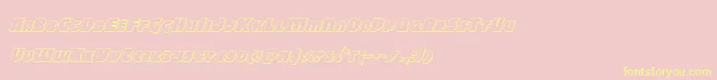 Blitzstrike3Dital-Schriftart – Gelbe Schriften auf rosa Hintergrund