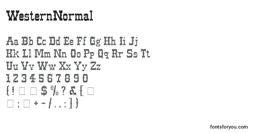 Czcionka WesternNormal – alfabet, cyfry, specjalne znaki
