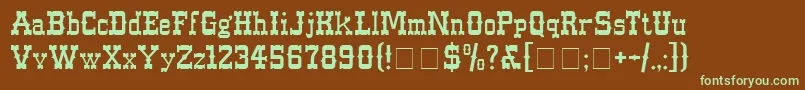 WesternNormal Font – Green Fonts on Brown Background