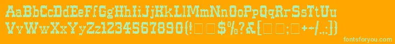 Czcionka WesternNormal – zielone czcionki na pomarańczowym tle