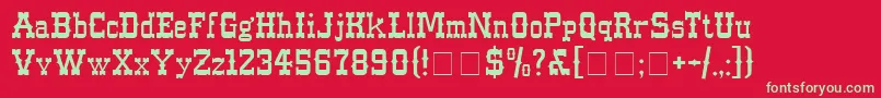 WesternNormal Font – Green Fonts on Red Background