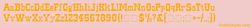 WesternNormal Font – Orange Fonts on Pink Background