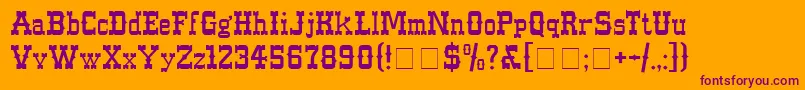 WesternNormal-Schriftart – Violette Schriften auf orangefarbenem Hintergrund