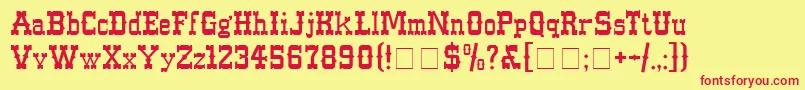 WesternNormal Font – Red Fonts on Yellow Background