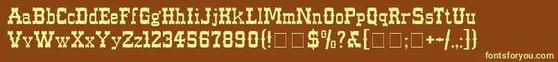 WesternNormal Font – Yellow Fonts on Brown Background