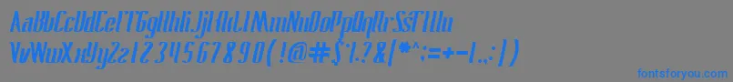 フォントAntelopeRun – 灰色の背景に青い文字