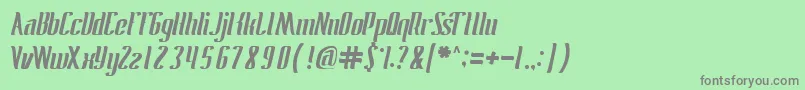 フォントAntelopeRun – 緑の背景に灰色の文字