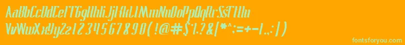 AntelopeRun-Schriftart – Grüne Schriften auf orangefarbenem Hintergrund