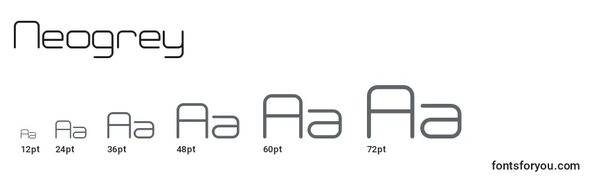 Neogrey Font Sizes