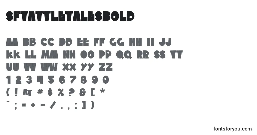 Czcionka SfTattleTalesBold – alfabet, cyfry, specjalne znaki