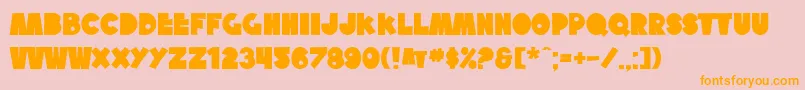 Fonte SfTattleTalesBold – fontes laranjas em um fundo rosa