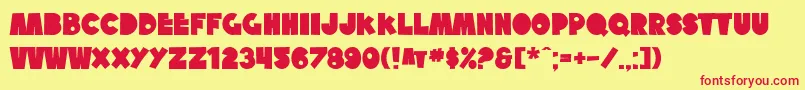 SfTattleTalesBold Font – Red Fonts on Yellow Background