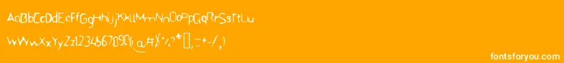 Bfstencil-fontti – valkoiset fontit oranssilla taustalla