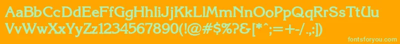 KarinacBold Font – Green Fonts on Orange Background