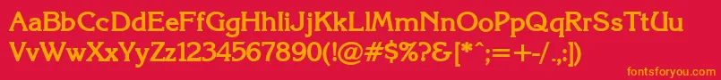 KarinacBold Font – Orange Fonts on Red Background