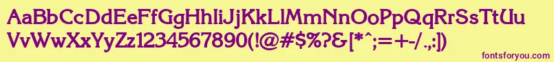 KarinacBold Font – Purple Fonts on Yellow Background