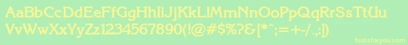 KarinacBold Font – Yellow Fonts on Green Background