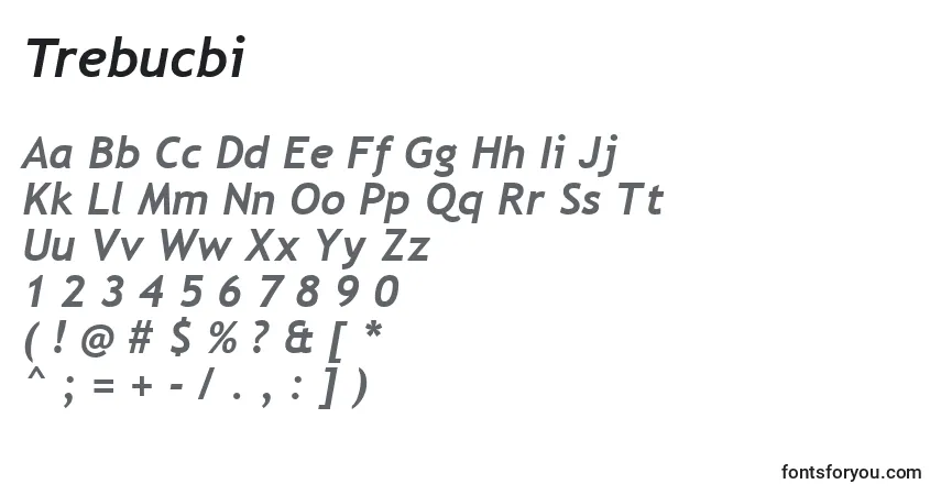 Шрифт Trebucbi – алфавит, цифры, специальные символы